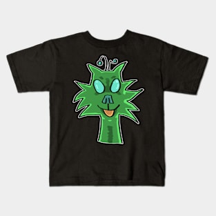 Green alien cat Kids T-Shirt